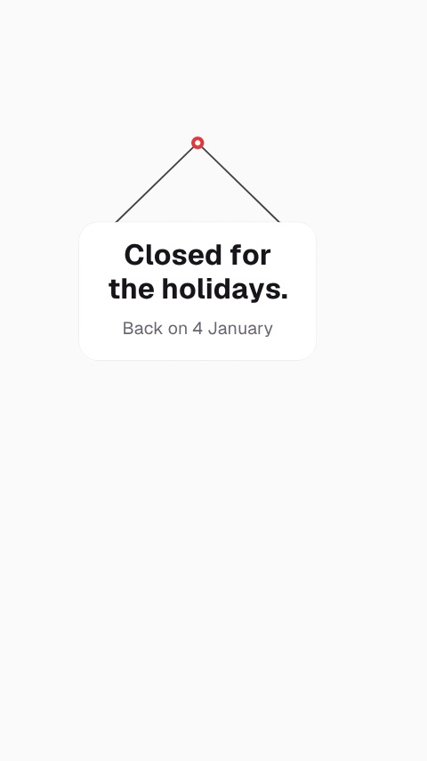Closed for the Holidays Sign animation preview