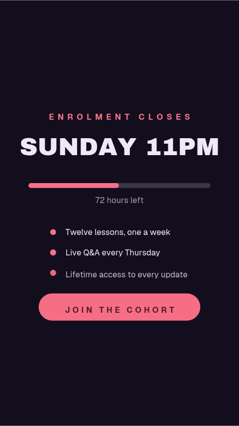 Enrolment Closing animation preview