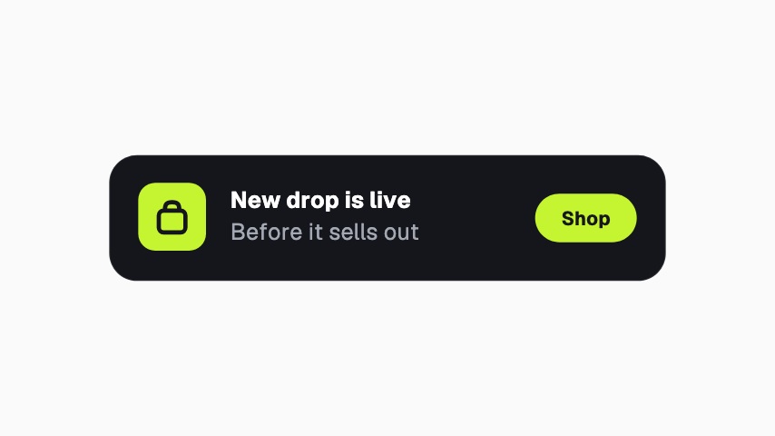 Notify Drop CTA animation preview