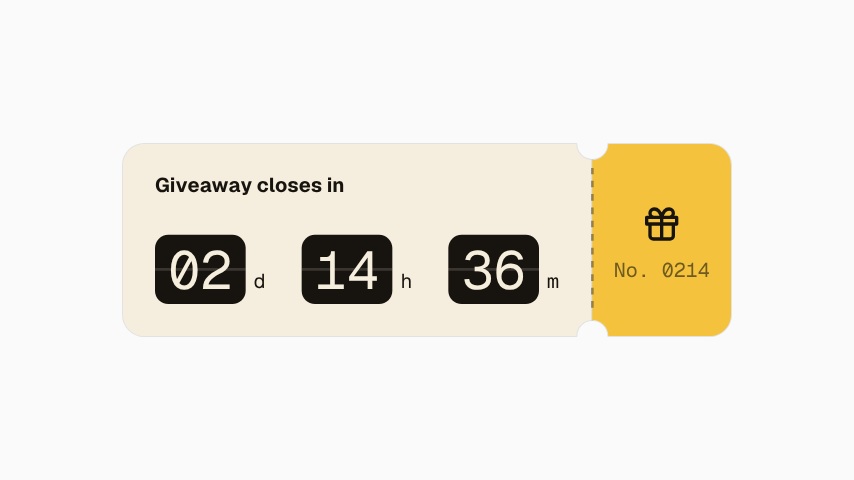 Giveaway Closes In animation preview