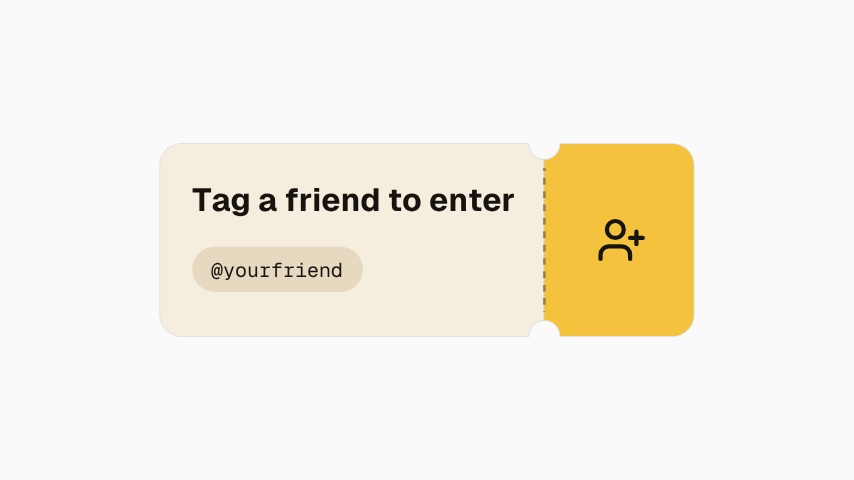 Vista previa de la animación Sorteo: etiqueta a un amigo