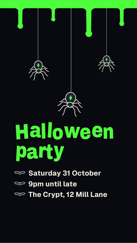Halloween Party Invite Story animation preview