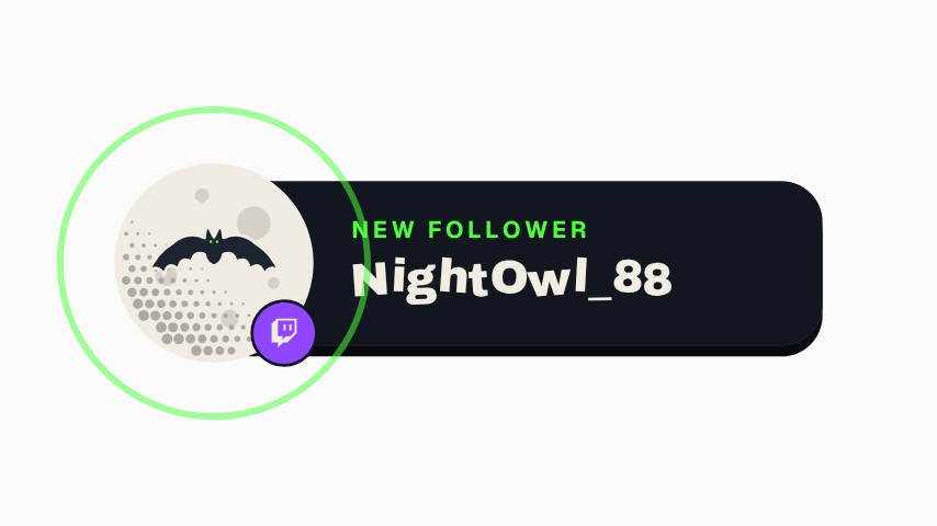 Halloween Twitch Follower Alert animation preview