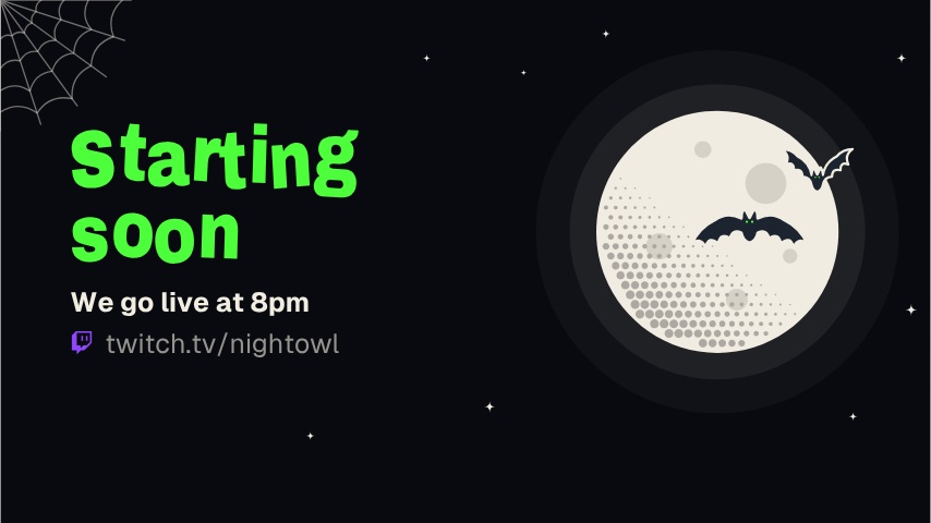 Halloween Twitch Starting Soon Screen animation preview