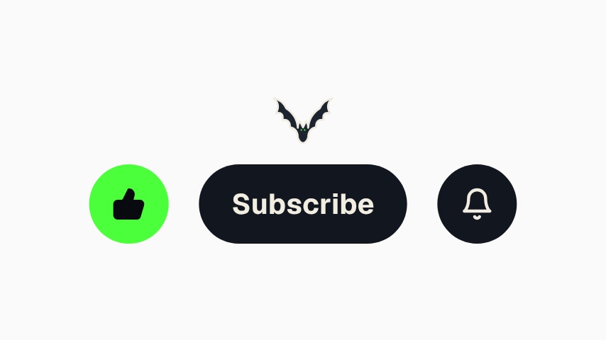 Neon Halloween YouTube Like, Subscribe and Bell animation preview