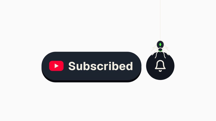 Neon Halloween YouTube Subscribe and Bell animation preview