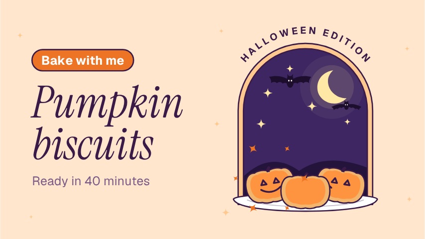 Halloween Baking Tutorial Title Card animation preview