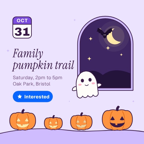 Halloween Facebook Event Invite Post animation preview
