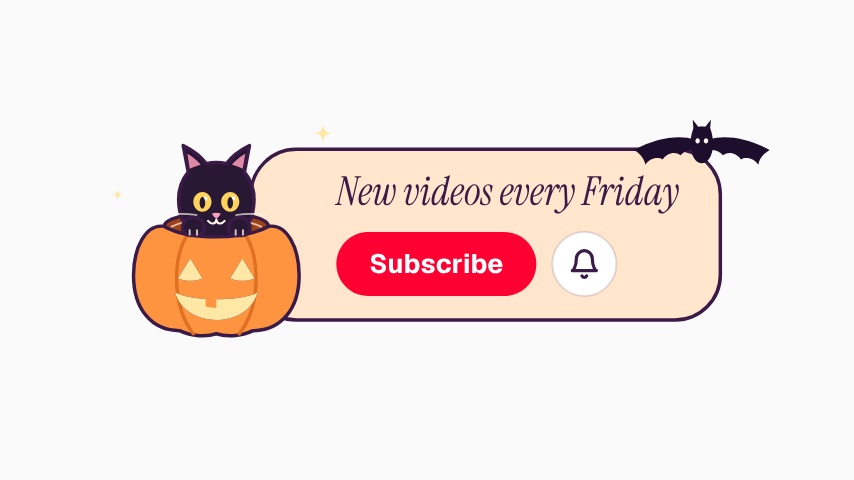 Cute Halloween YouTube Subscribe Button animation preview