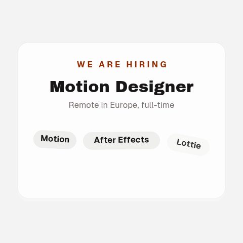 Hiring Role Card animation preview