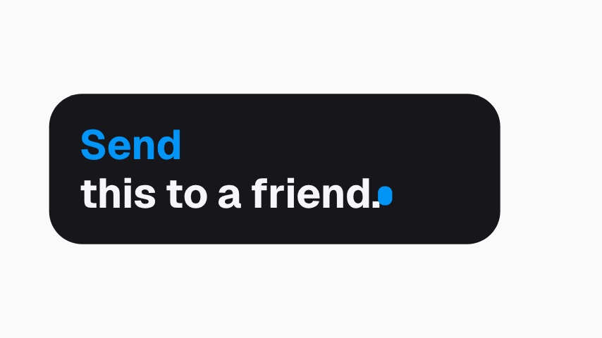 Kinetic Caption Send animation preview