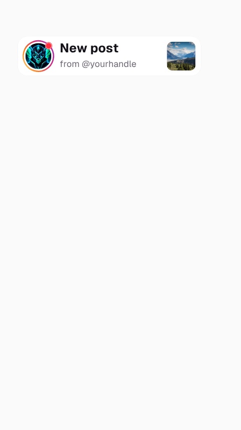 Instagram New Post Banner animation preview