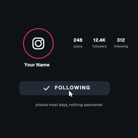 Instagram Profile Follow animation preview