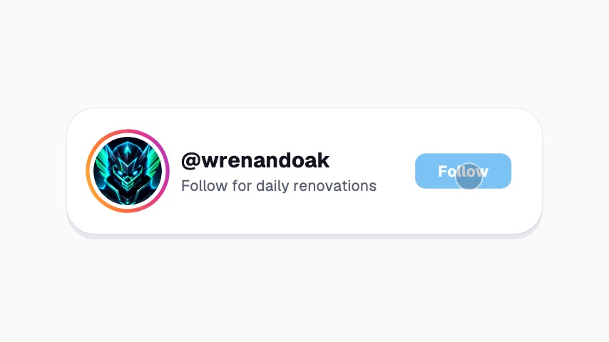 Instagram Follow Card animation preview