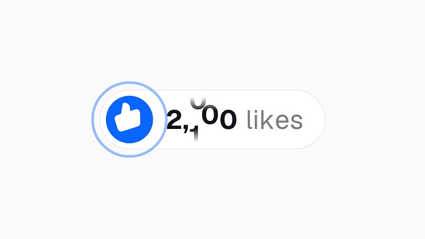 Facebook Blue Like Counter Animation animation preview
