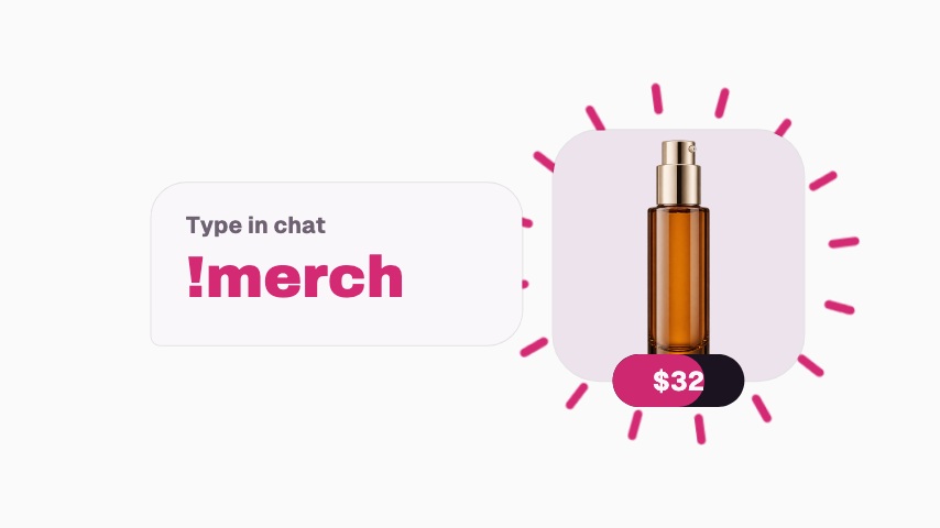 Merch Chat Command animation preview