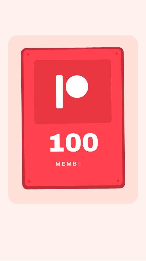 Patreon 100 Members Milestone animation preview