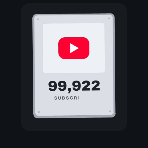 YouTube 100K Subscriber Award Plaque animation preview