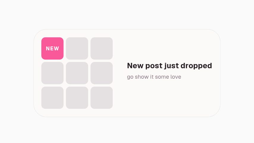 New Post Alert animation preview