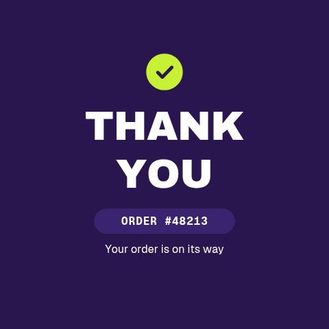 Thank You Order animation preview