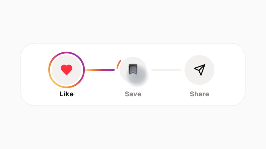Instagram Like Save Share Animation animation preview