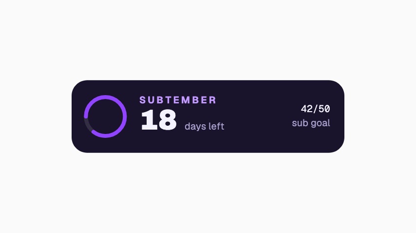 Subtember Countdown animation preview