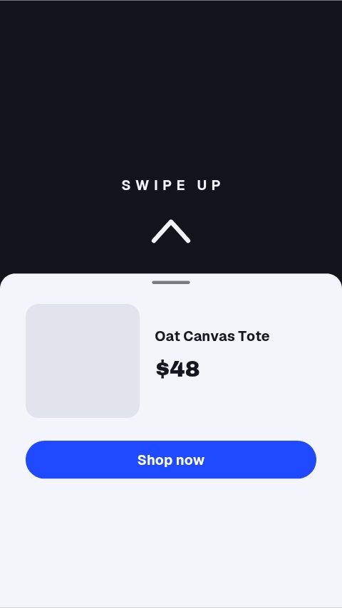 Swipe Up Shop Sheet animation preview