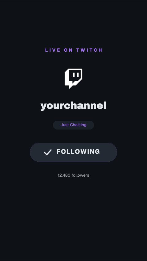 Twitch Mobile Follow animation preview