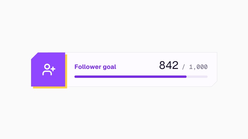 Twitch Follower Goal Bar animation preview