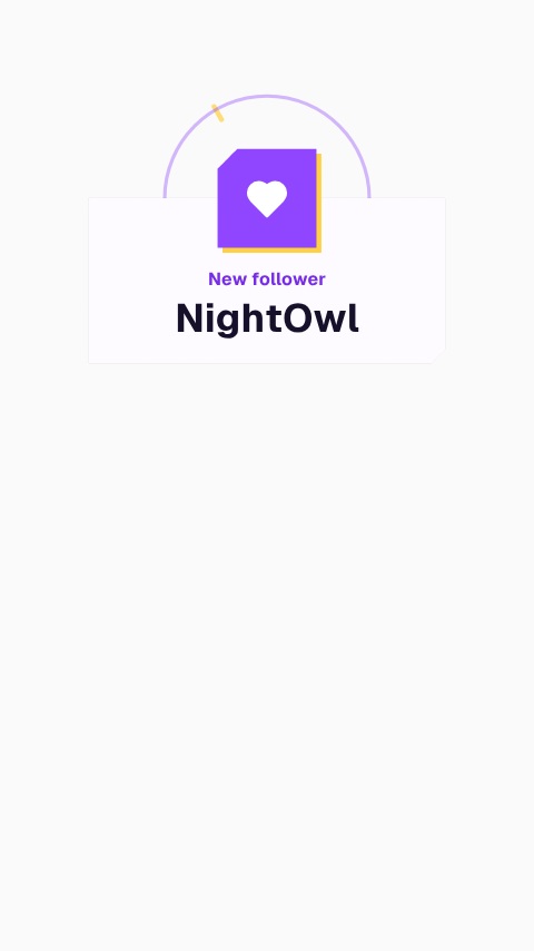 Vertical Stream Follower Alert animation preview