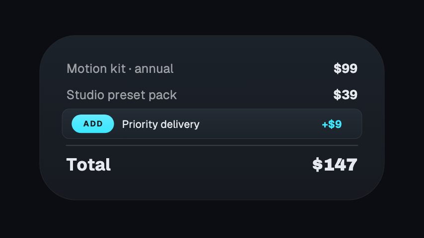 Upsell Bump animation preview