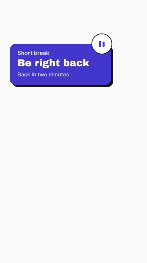 Vertical Live Be Right Back Card animation preview