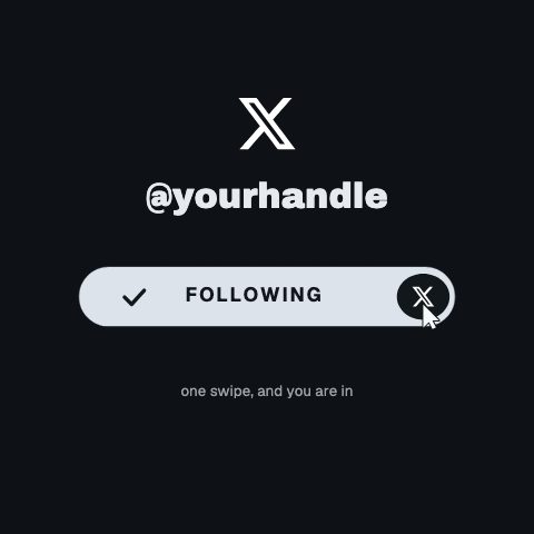 X Swipe To Follow animation preview