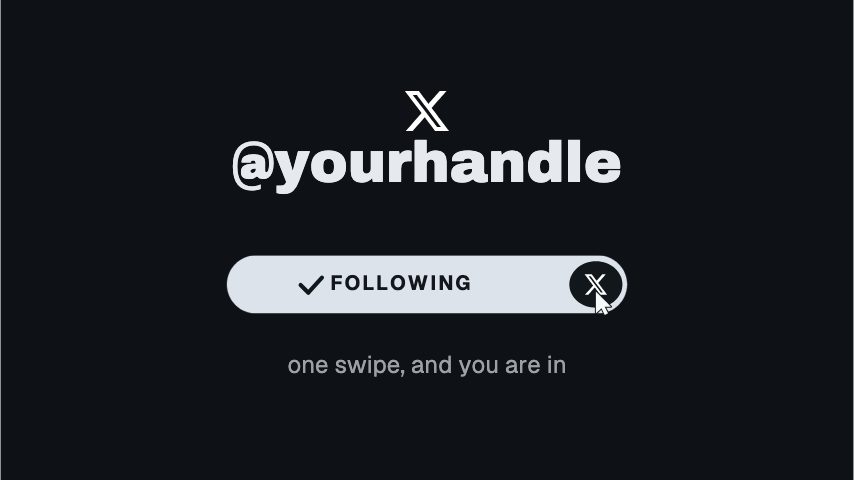 X Swipe Follow animation preview