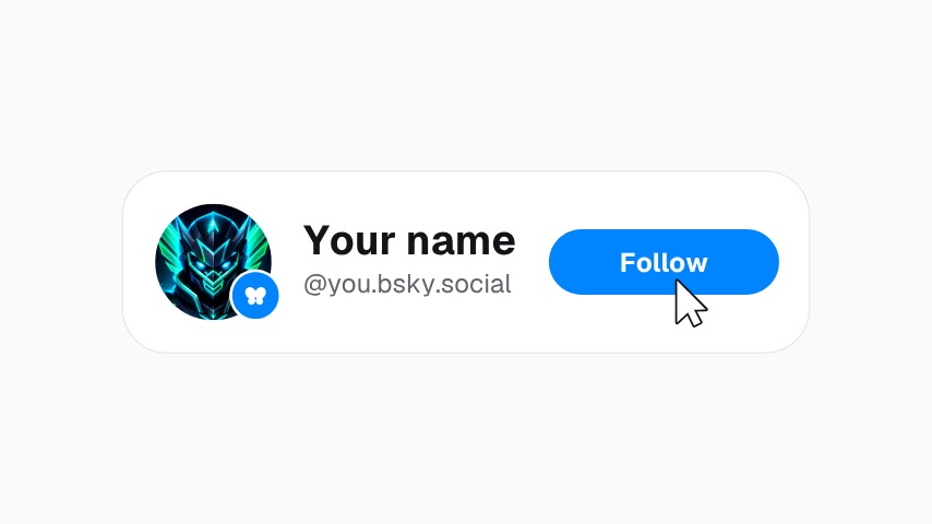 Bluesky Profile Card Follow animation preview