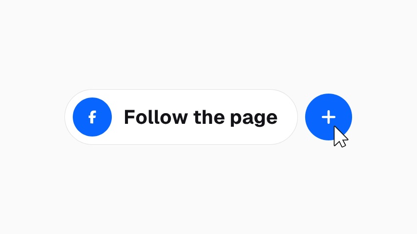 Facebook Follow the Page Button animation preview