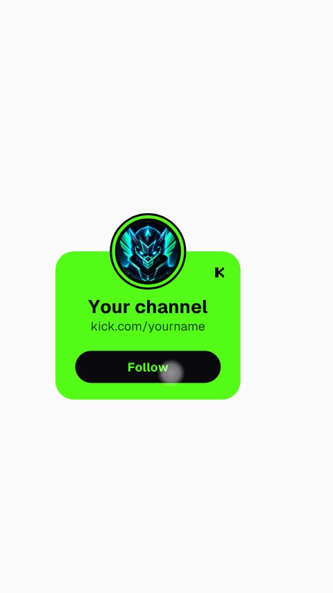 Kick Channel Profile Card animation preview