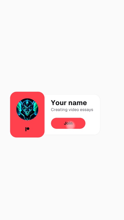 Patreon Profile Card Membership animation preview