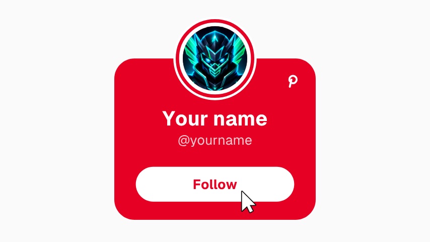 Pinterest Profile Card Follow animation preview