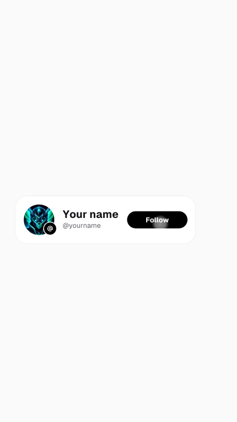 Threads Profile Card Follow Animation animation preview
