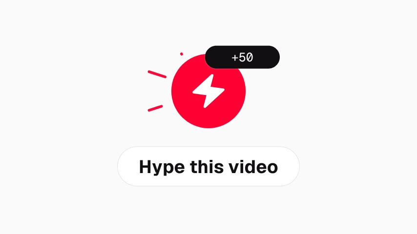 YouTube Hype Button animation preview